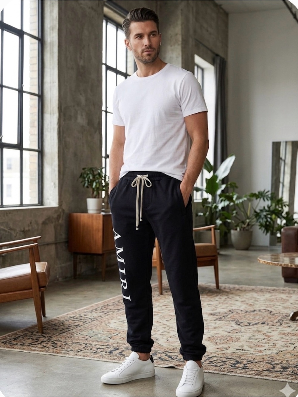 AMIRI,Black Jogger Sweatpants with Side Logo